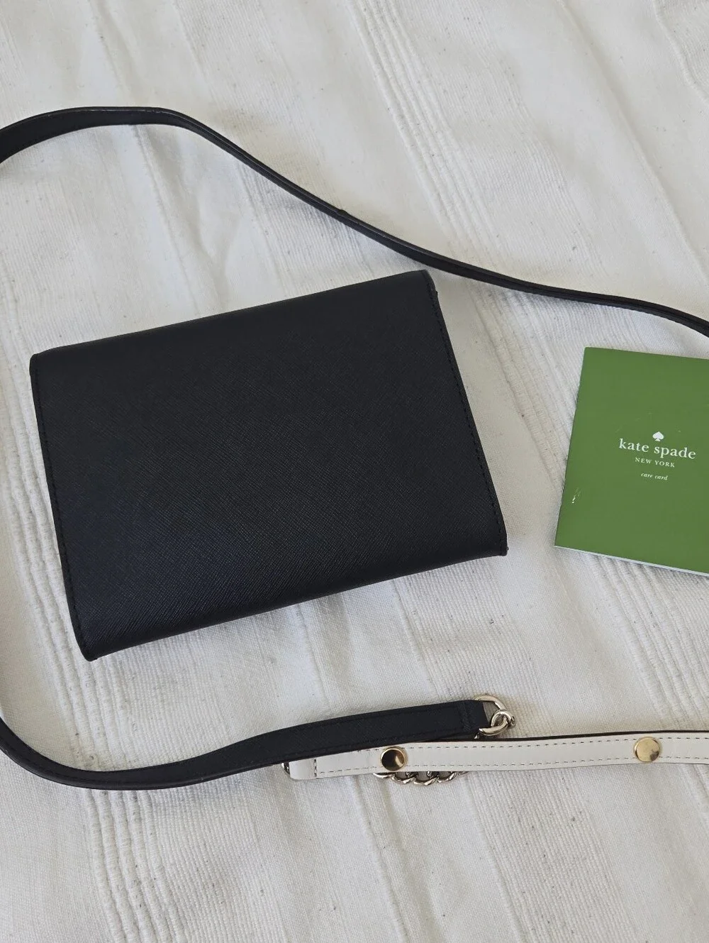 Kate Spade Cedar Street Monday Black Crossbody Bag  Walet On Chain Black Leather
